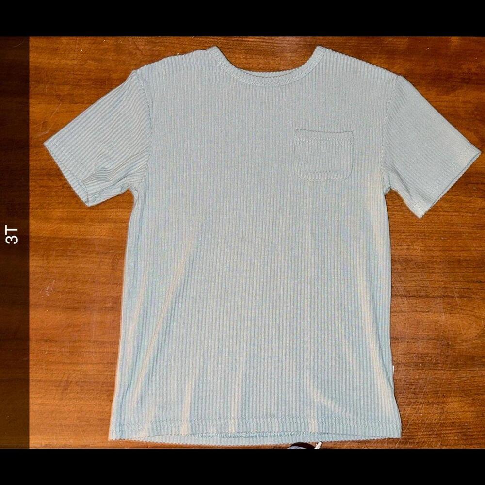 Little Sleepies stormy ribbed pocket tee